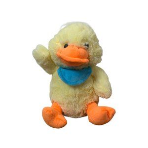 Baby Duck Plush Chick Bird Stuffed Animal Blue Bib Neil Enterprises Easter Cute